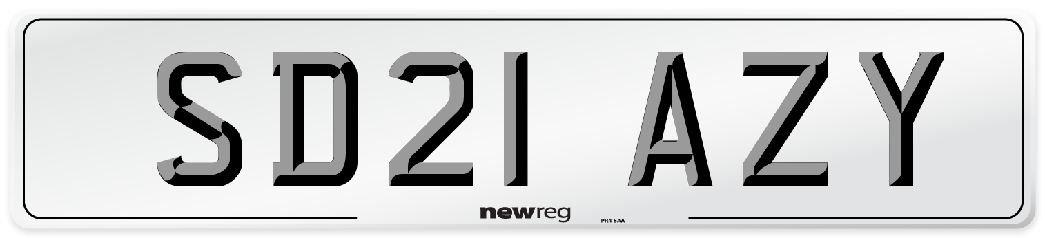 SD21 AZY Number Plate from New Reg